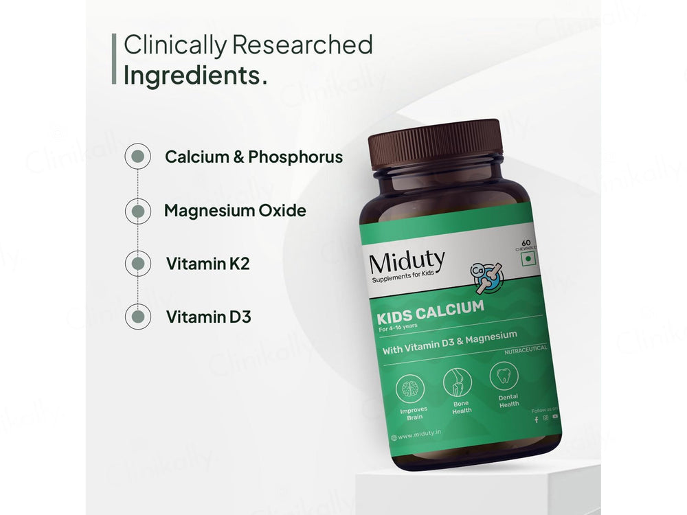 Miduty Kids Calcium Nutraceutical Chewable Tablet