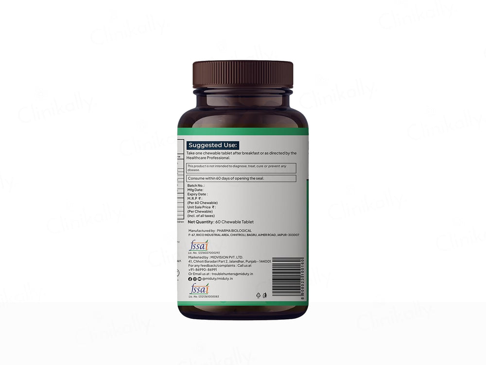 Miduty Kids Calcium Nutraceutical Chewable Tablet