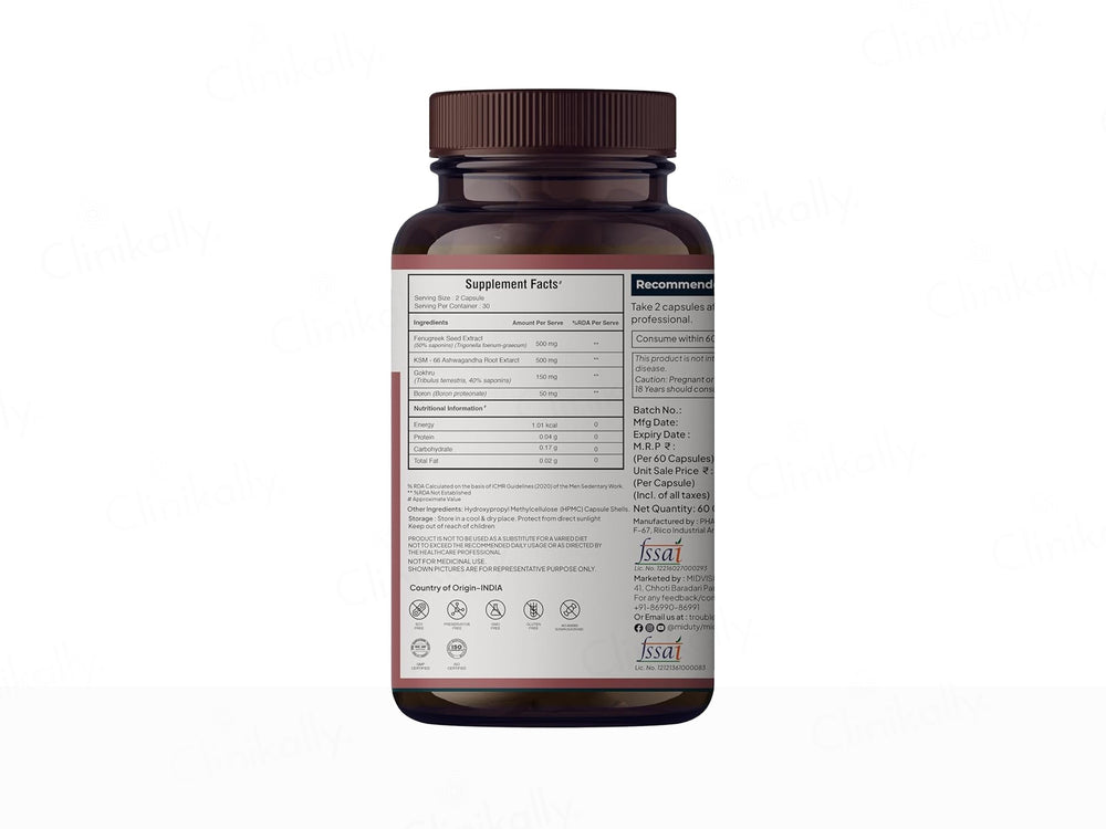 Miduty TestoUP 5X Nutraceutical Veg Capsule