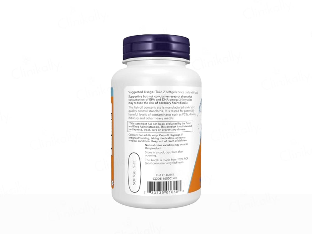 Now Foods Omega-3 Fish Oil Dietary Supplement Softgel