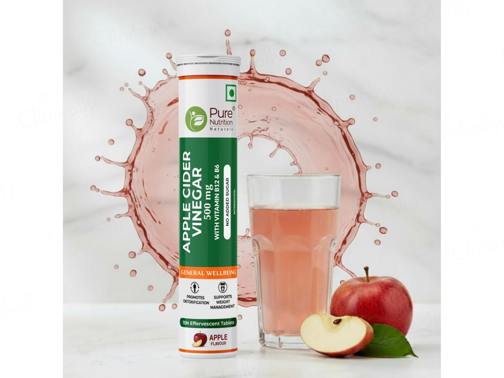 Pure Nutrition Apple Cider Vinegar 500mg Effervescent Tablet - Apple Flavour