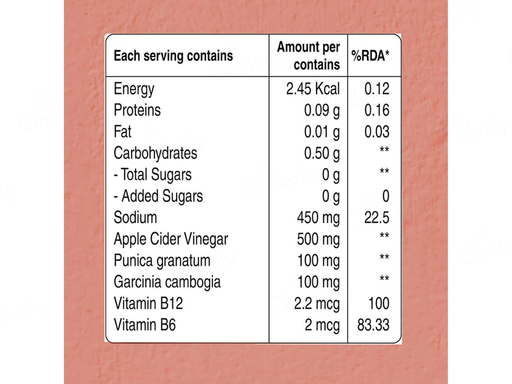 Pure Nutrition Apple Cider Vinegar 500mg Effervescent Tablet - Apple Flavour