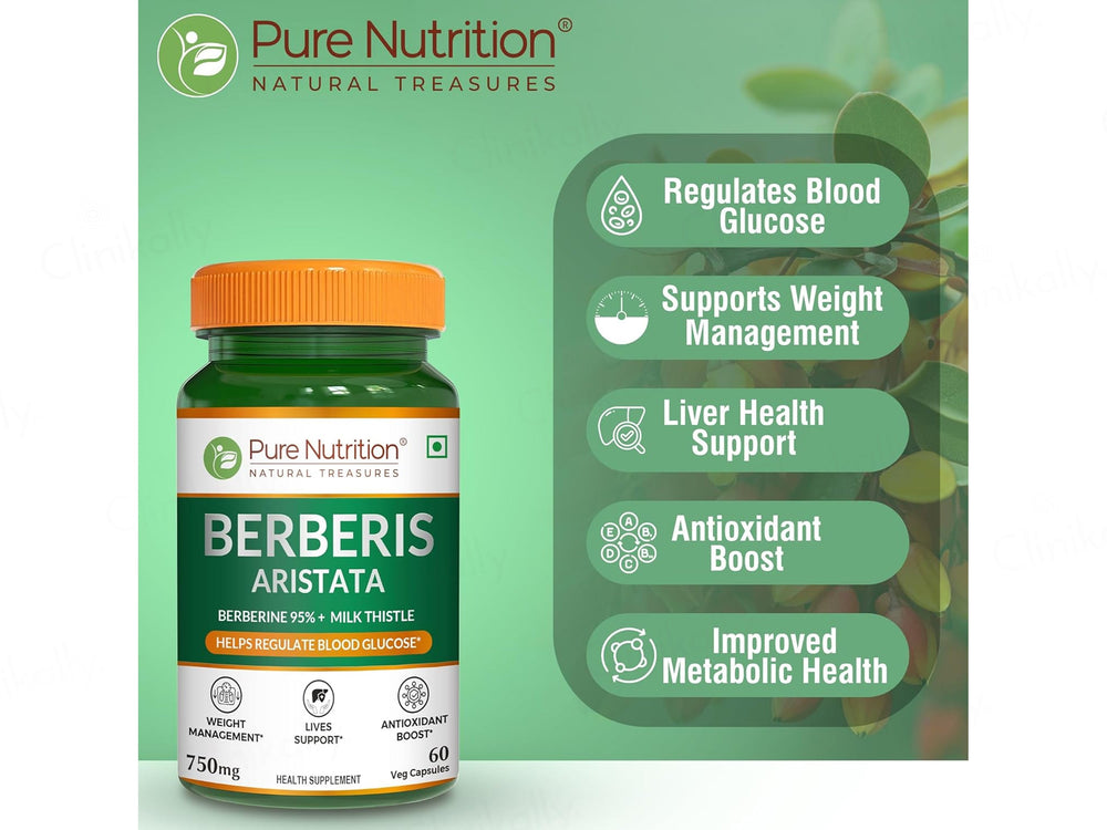 Pure Nutrition Berberis Aristata 750mg Veg Capsule
