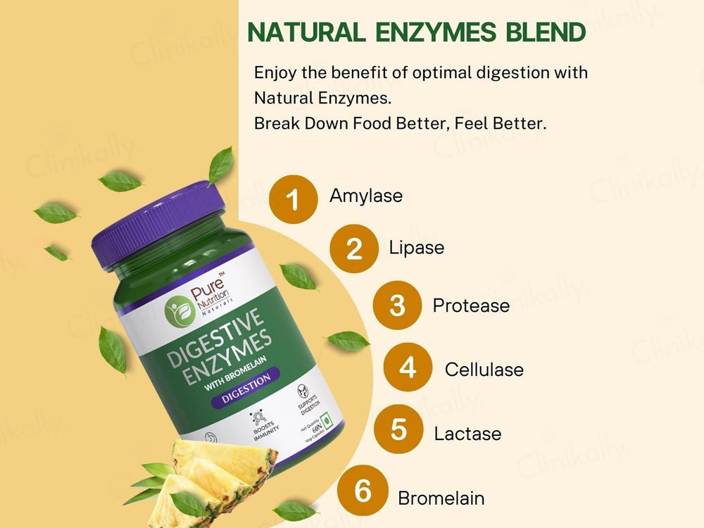 Pure Nutrition Digestive Enzymes With Bromelain Veg Capsule