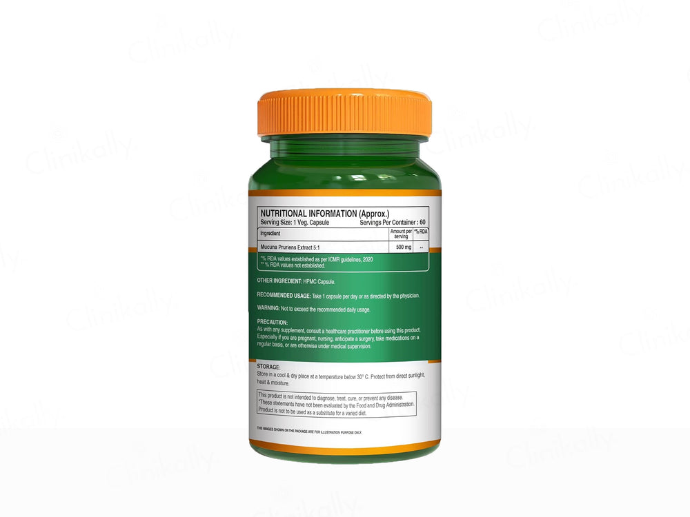 Pure Nutrition Kapikachhu Mucuna Pruriens 500mg Veg Capsule