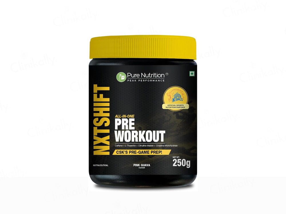 Pure Nutrition NXTShift Pre Workout Nutraceutical Powder - Pink Guava Flavour