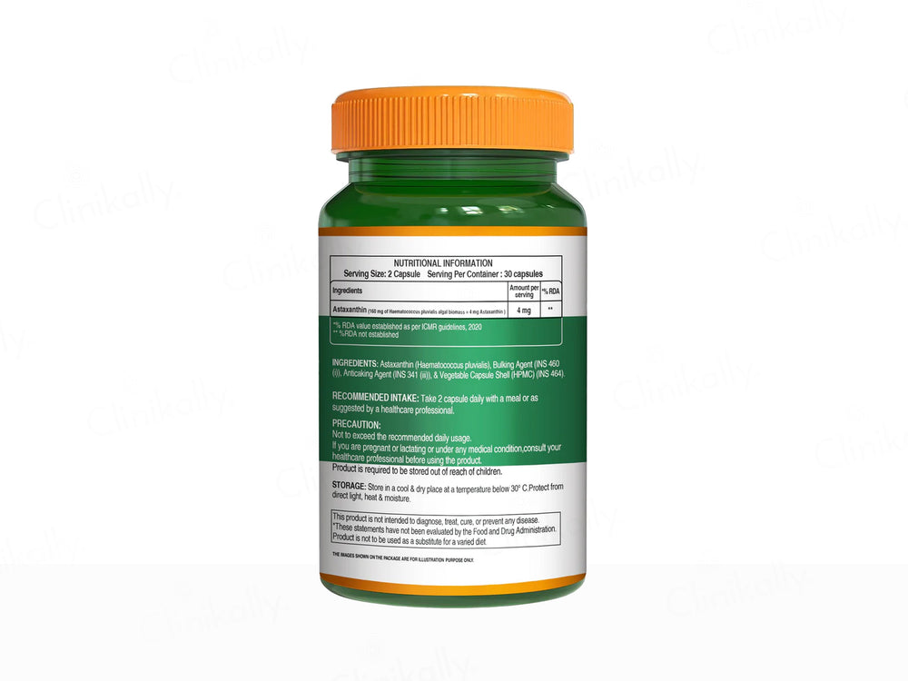 Pure Nutrition Naturally Sourced Astaxanthin 4mg Veg Capsule