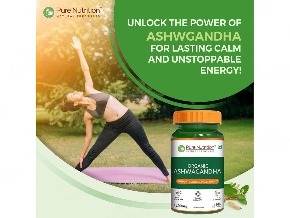 Pure Nutrition Organic Ashwagandha 1200mg Veg Tablet
