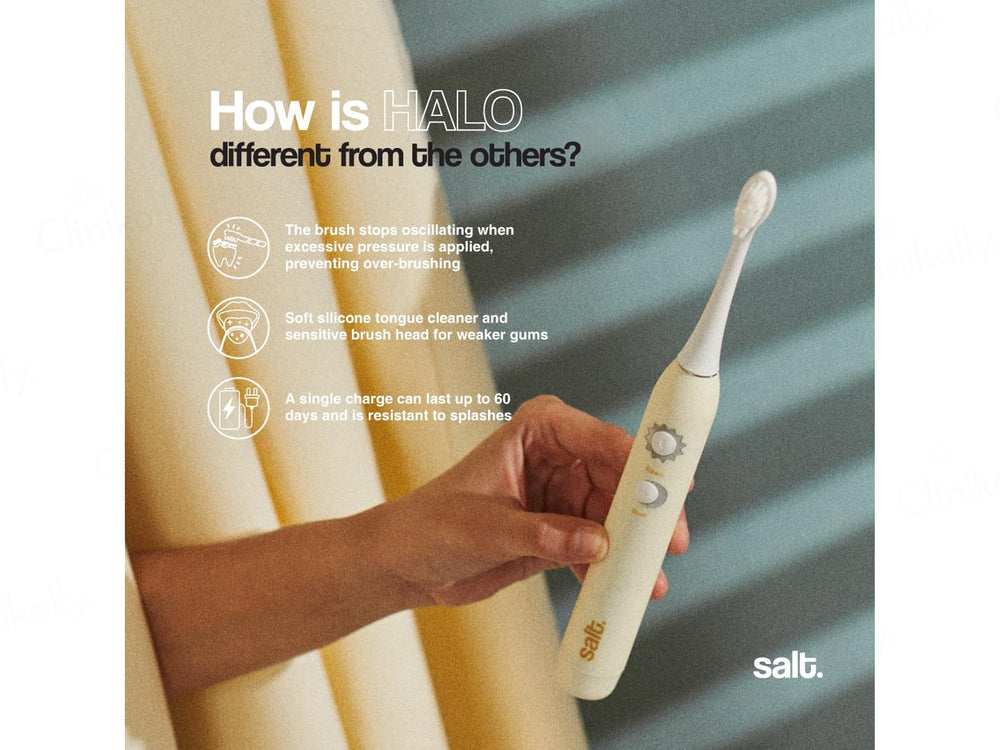 Salt. Halo Super Sonic Electric Toothbrush - Butter Yellow