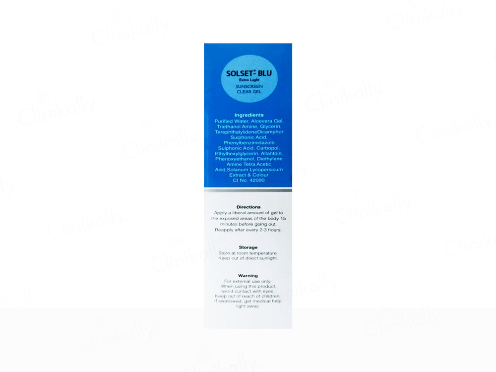 Solset-Blue Extra Light Sunscreen Clear Gel
