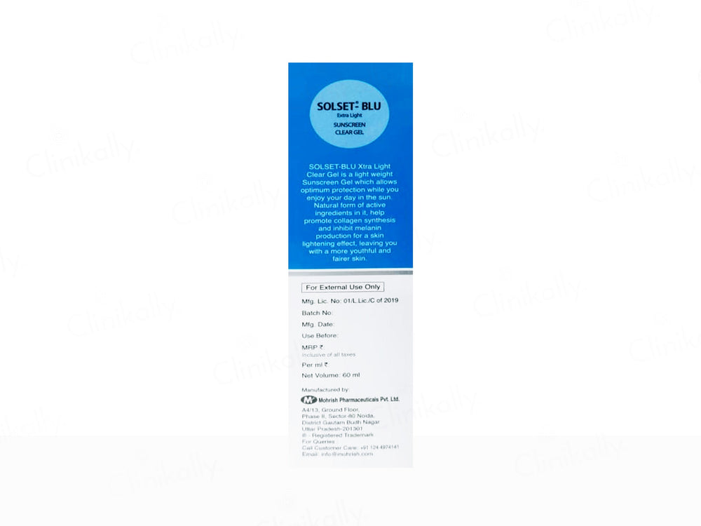 Solset-Blue Extra Light Sunscreen Clear Gel