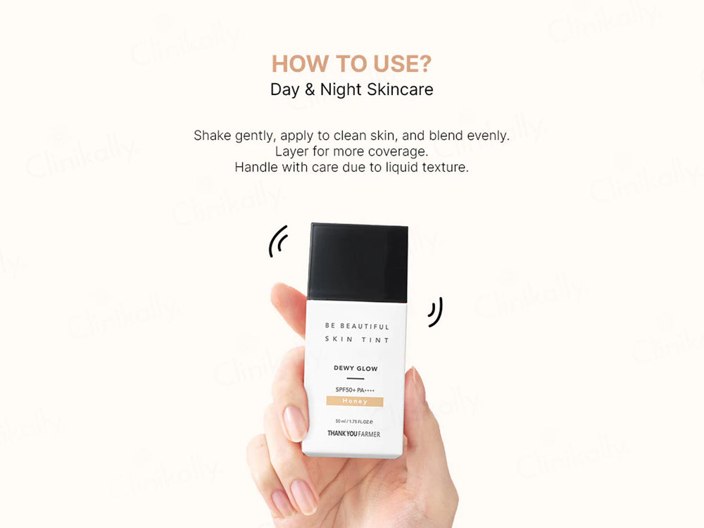 Thank You Farmer Be Beautiful Skin Tint Dewy Glow Moisturiser Sunscreen SPF 50 PA++++ (Honey)