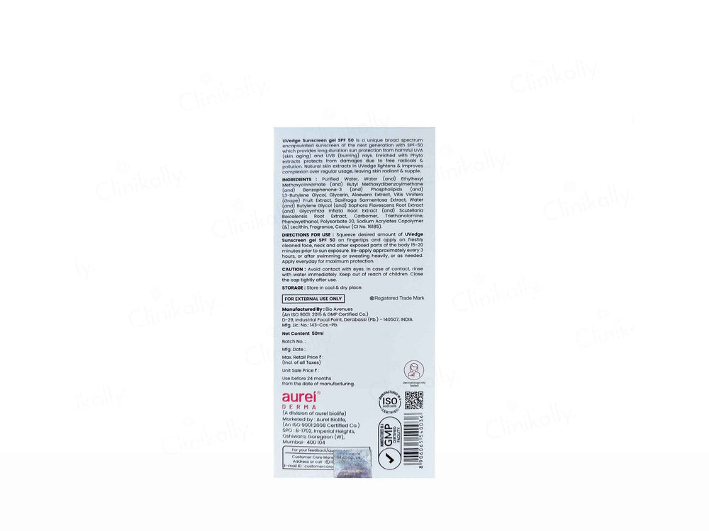 UVedge Sunscreen Gel SPF 50 PA+++