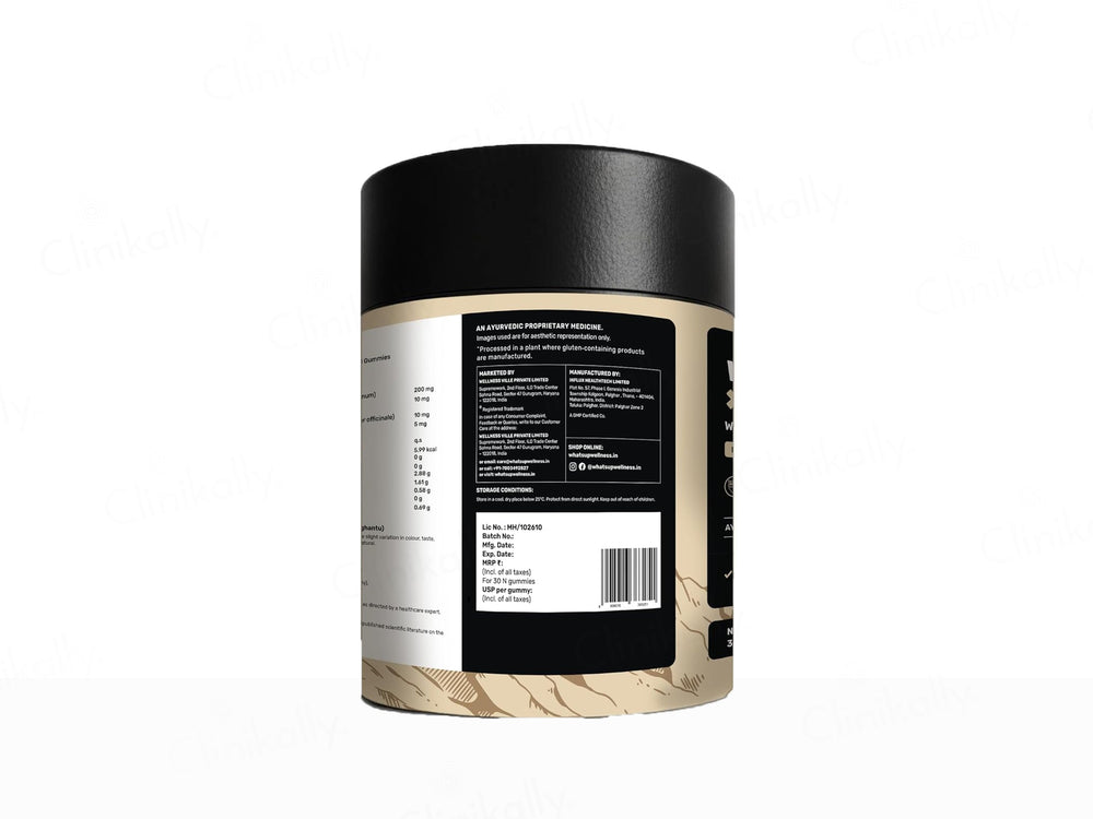 What's Up Wellness Shilajit Resin Nutraceutical Gummies With Ashwagandha & Black Musli