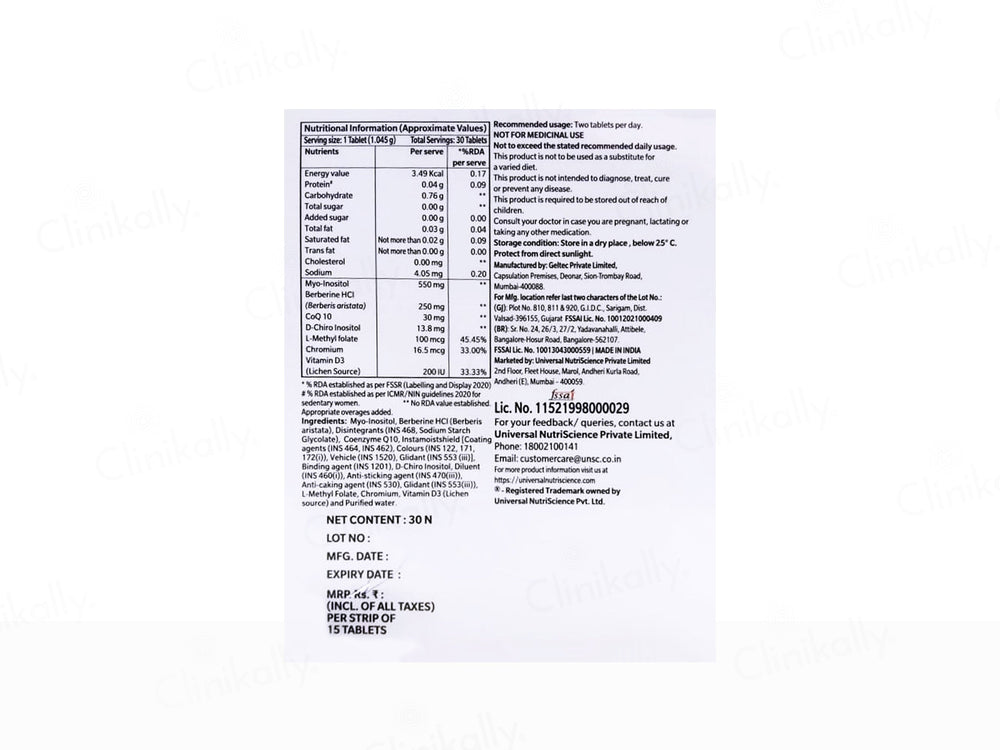 CoQ Fem Nutraceutical Tablet For Adult Women